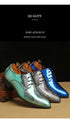 Elegant Patent Leather Derby Shoes for Men – Formal Wedding and Business Office Footwear with Pointed Toe Design, Available in Size 48
